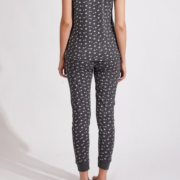 Crew Neck  Soft Gray White Fit Pj Set Sz - Picture 5 of 7